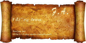 Füzy Anna névjegykártya